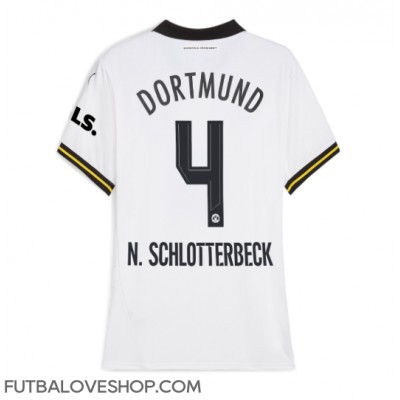 Dres Borussia Dortmund Nico Schlotterbeck #4 Tretina pre Ženy 2024-25 Krátky Rukáv Dres Borussia Dortmund Nico Schlotterbeck #4 Tretina pre Ženy 2024-25 Krátky Rukáv